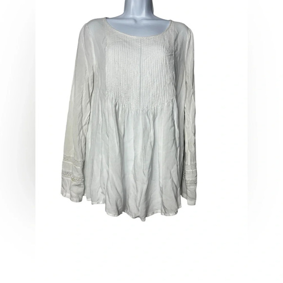 Sundance Tops - Sundance Catalog White Sheer Long Sleeve Boho Tunic Shirt Blouse Size Small